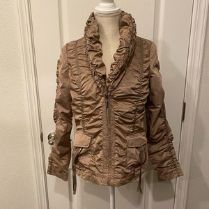 Women's Ruffled Tan Jacket